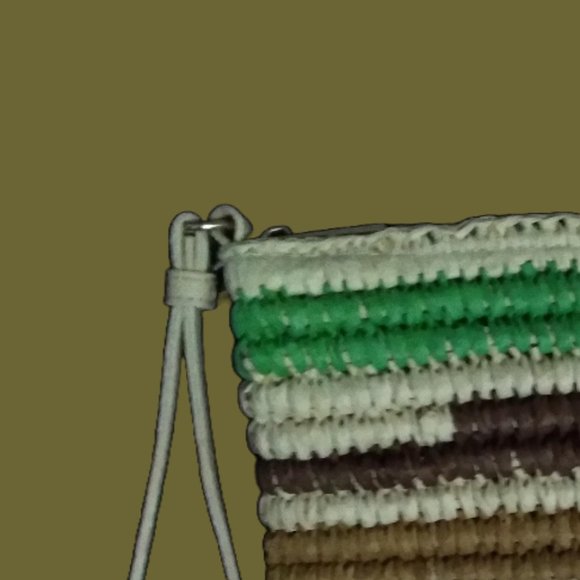 New Women’s Corded Striped Straw Beach Pouch/Wristlet/Wallet Multi-Color Stripes - Picture 6 of 13